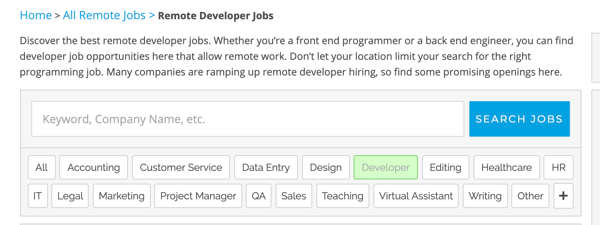 remote web developer job on remote.co